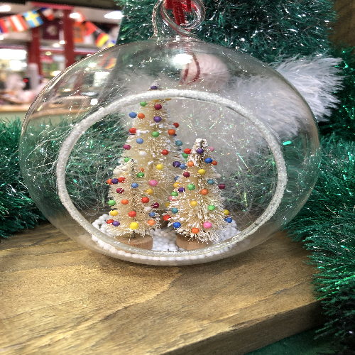 Glass Bauble White Trees/Baubles